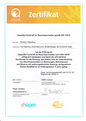 Zertifikat Rauchwarnmelder
