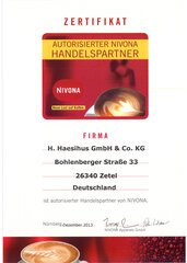 Zertifikat Handelspartner von NIVONA